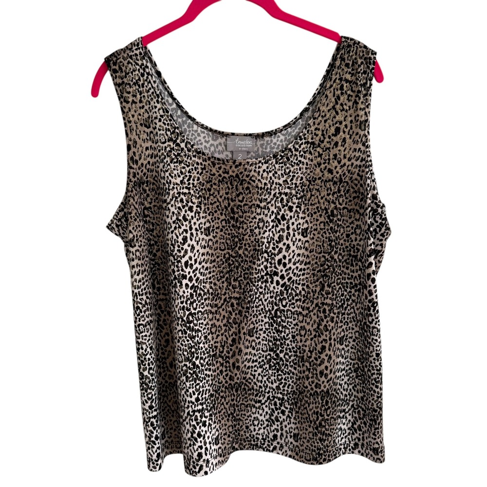 TRAVELERS COLLECTION BY CHICO'S Animal Print Ladies‎ Camisole Tank Top, L